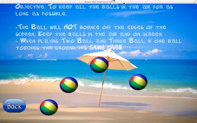 Beach Ball Madness HD 1.0 : Main window