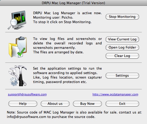 DRPU Mac Log Manager 5.4 : Main window