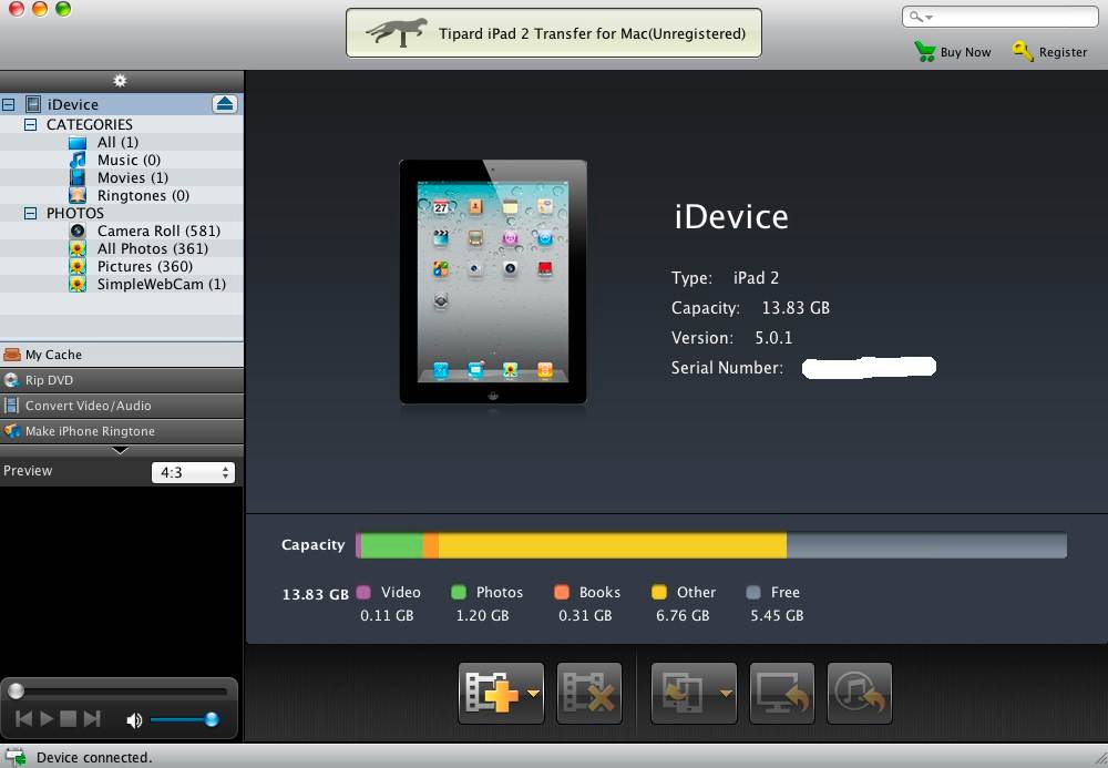 Tipard iPad 2 Transfer for Mac 5.1 : Summary
