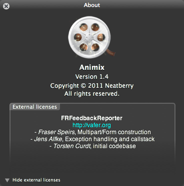 Animix 1.4 : Program version