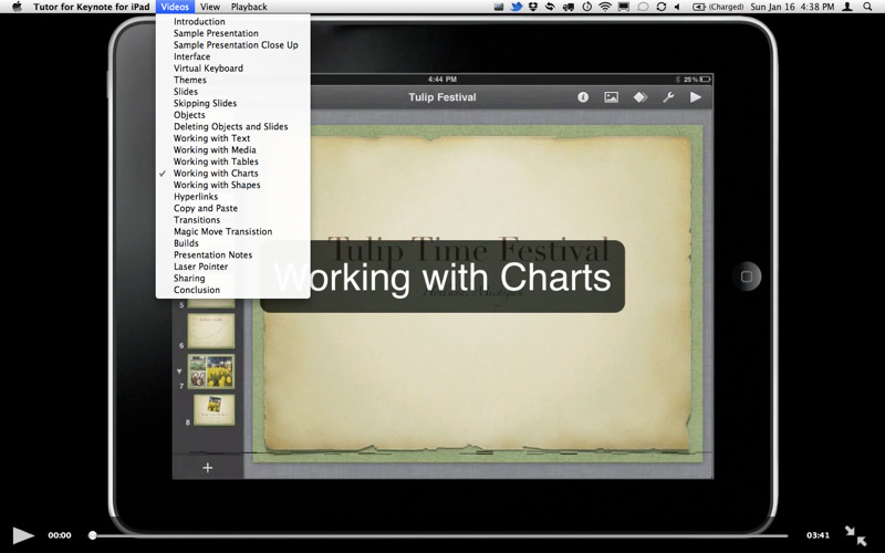 Tutor for Keynote for iPad 1.1 : Main window