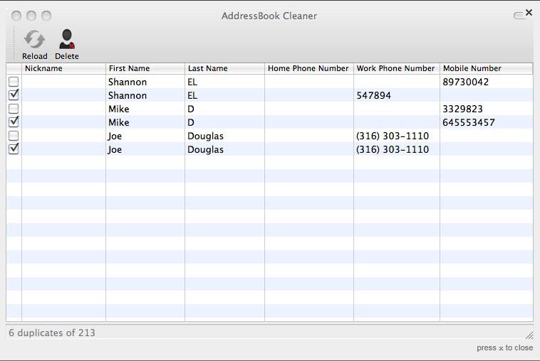 AddressBook Cleaner 1.1 : General view