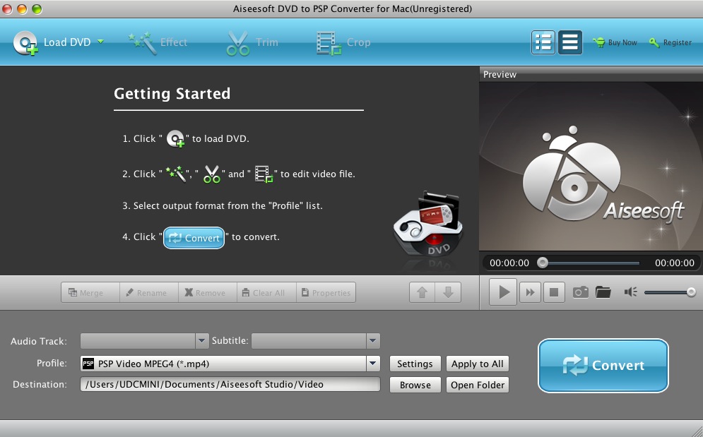 Aiseesoft DVD to PSP Suite for Mac 6.2 : Ripper