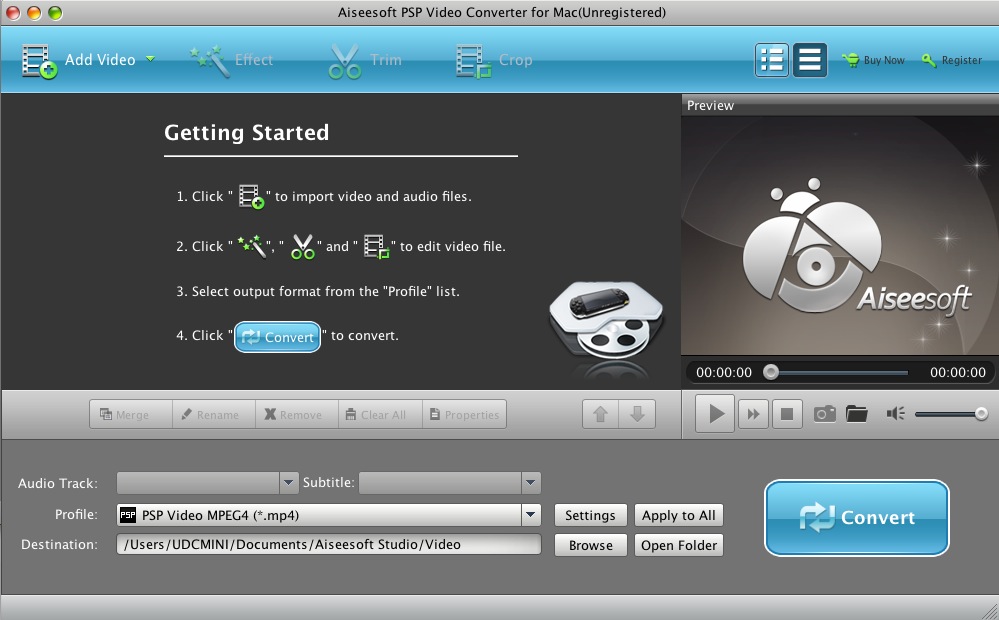 Aiseesoft DVD to PSP Suite for Mac 6.2 : Converter