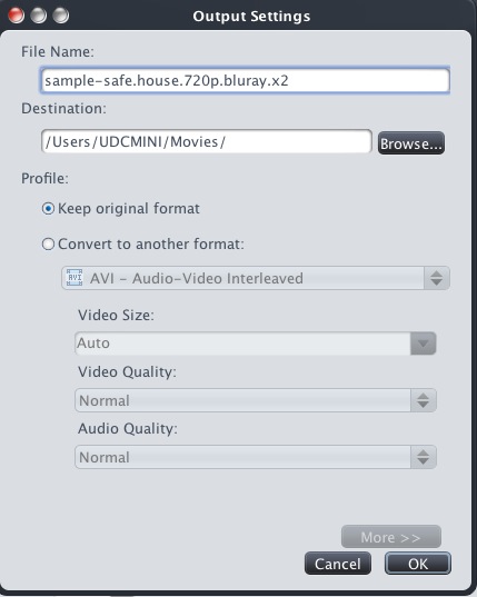 4Media Video Splitter 2 2.0 : Output settings