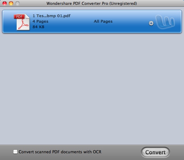 Wondershare PDF Converter Pro 2.1 : Main Window