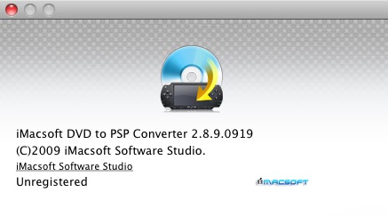 iMacsoft DVD to PSP Converter 2.8 : About window