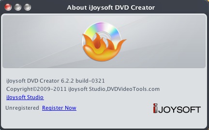iJoysoft DVD Creator 6.2 : About window