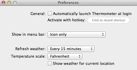 Thermometer 1.0 : Preferences