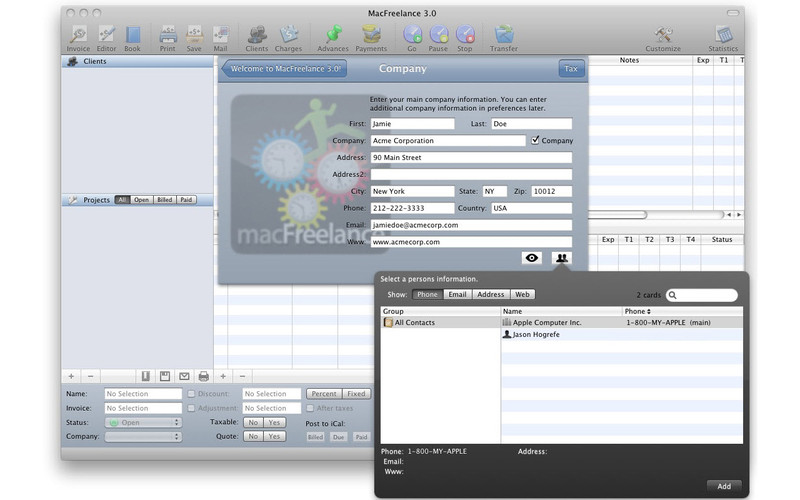 MacFreelance : MacFreelance screenshot