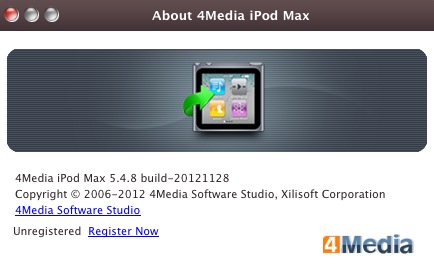 4Media iPod Max 5.4 : About window