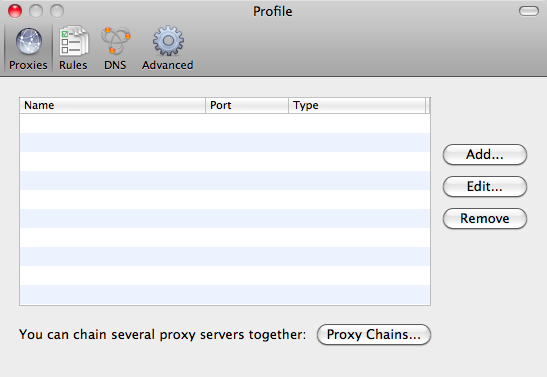 Proxifier 2.0 beta : Proxy Manager