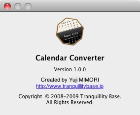 Calendar Converter 1.0 : About