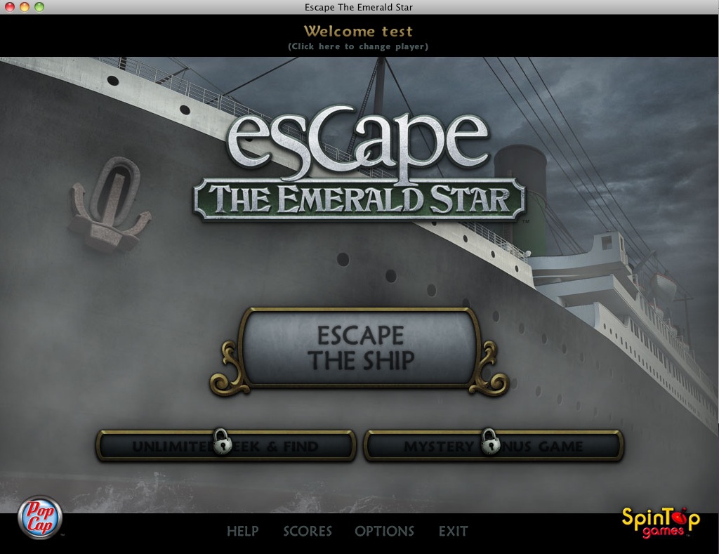 Escape The Emerald Star 1.0 : Main menu