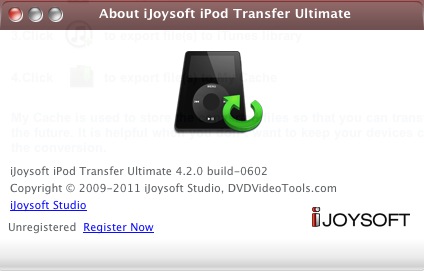 iJoysoft iPod Transfer Ultimate 4.2 : About window