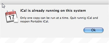 Portable iCal 1.4 : Main window