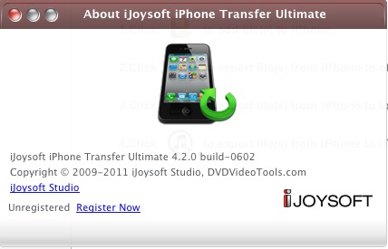 iJoysoft iPhone Transfer Ultimate 4.2 : About window