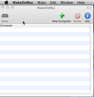 WakeOnMac 1.0 : Main window