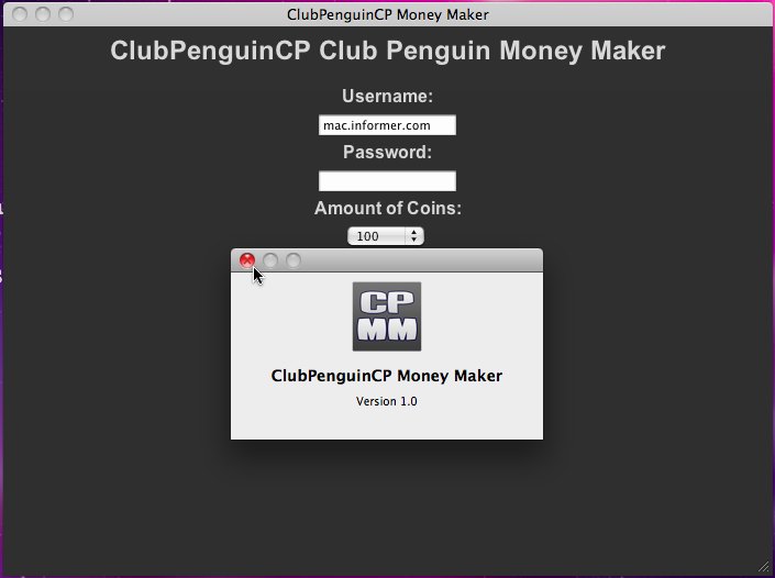 ClubPenguinCP Money Maker 1.0 : Main window
