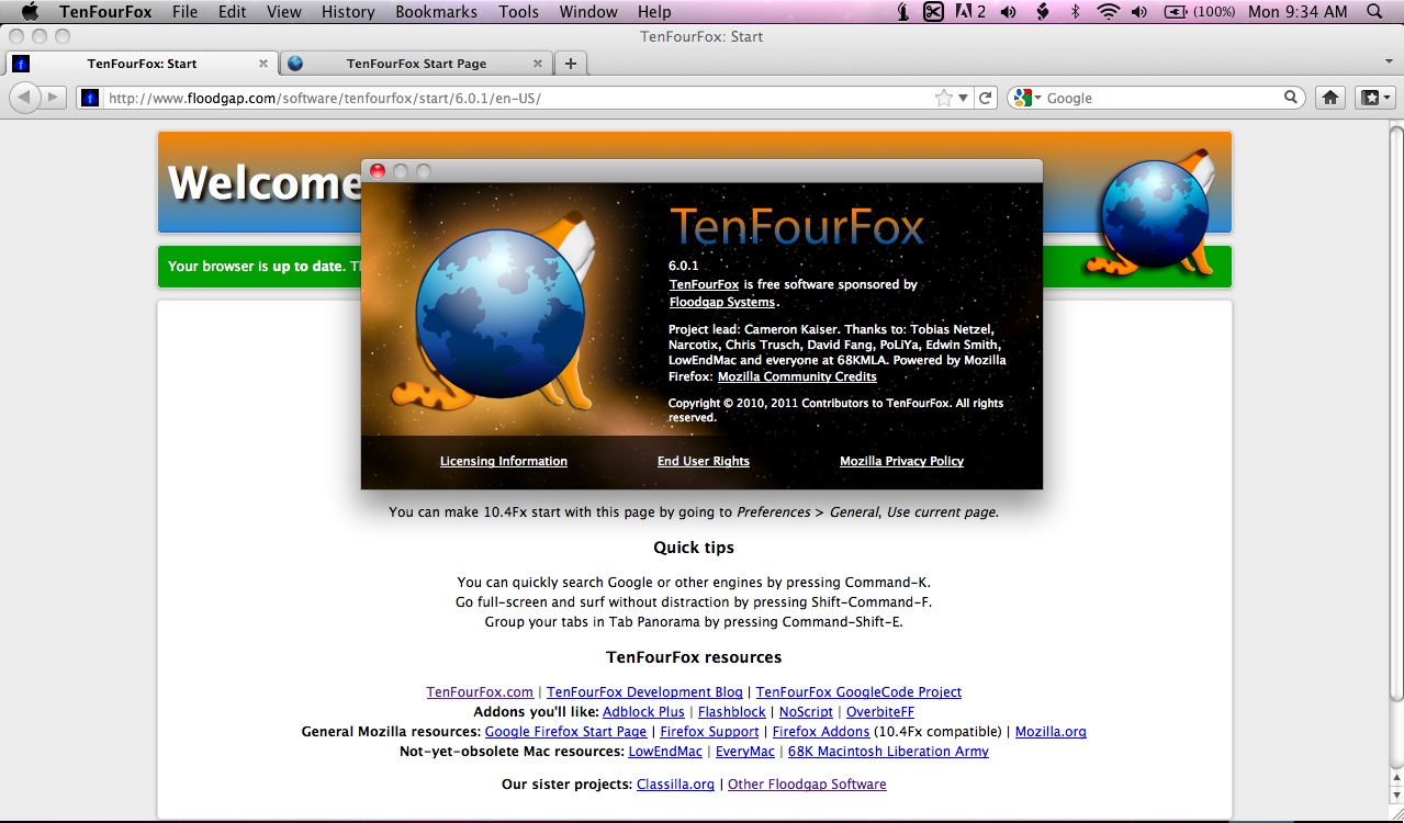 TenFourFoxG5 6.0 : Main window