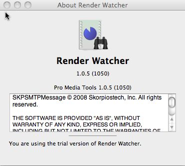 Render Watcher 1.0 : Main window