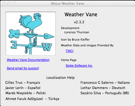Weather Vane 2.3 : About