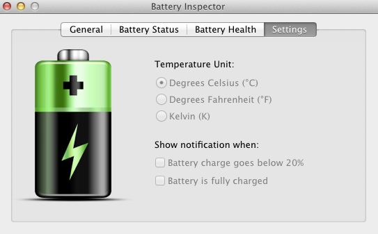 Battery Inspector 1.0 : Settings