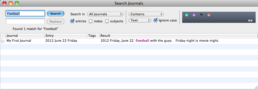 viJournal 2.4 : Entry search