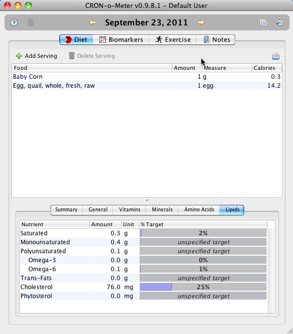 CRONoMeter 0.9 : Main window