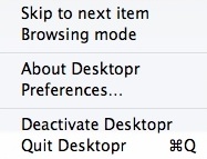 Desktopr 1.0 : Main Menu