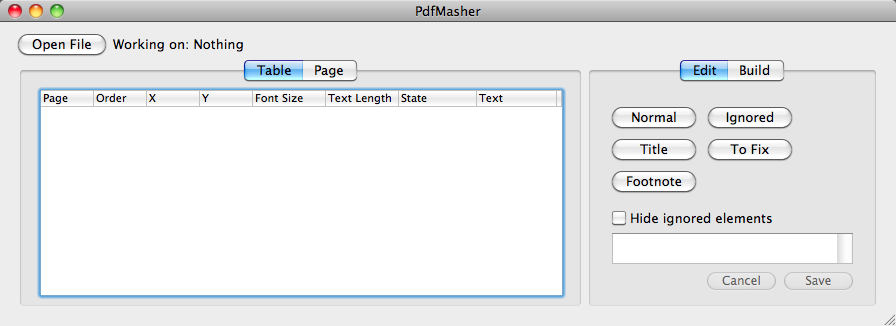 PdfMasher 0.6 : Main Window