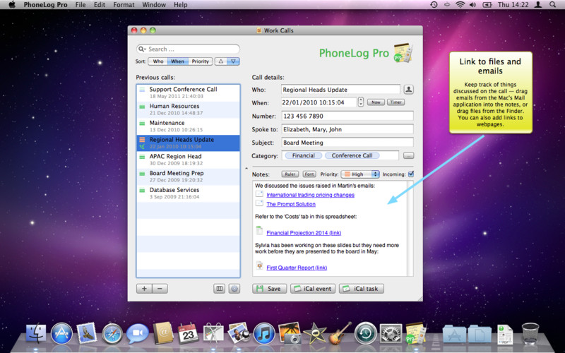 PhoneLog Pro 2.1 : PhoneLog Pro screenshot