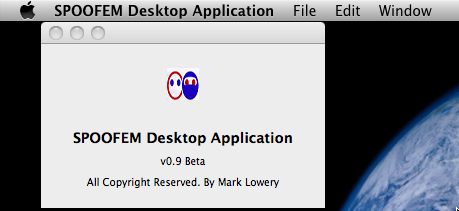 SPOOFEM Desktop Application 0.9 beta : Main window