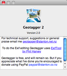 Geotagger 2.0 : Program Version