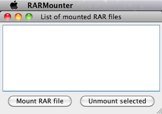 RARMounter 0.1 : Main window
