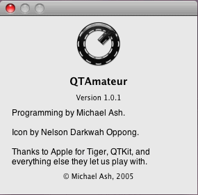 QTAmateur 1.0 : About Window
