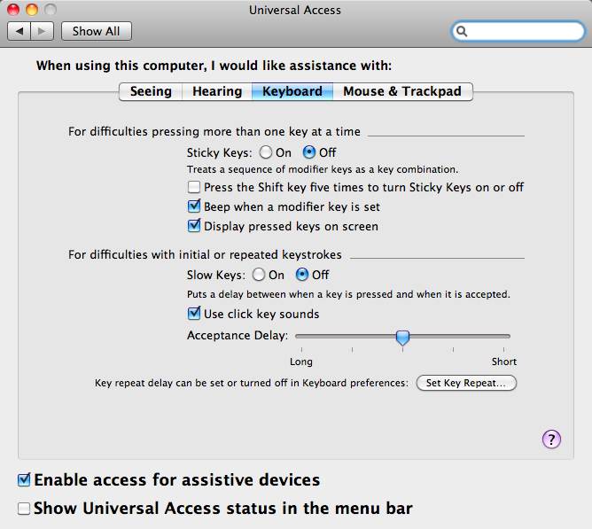 RedQuits 2.0 : Enable access for assistive devices