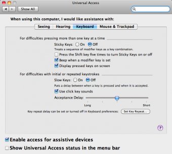 Enable access for assistive devices