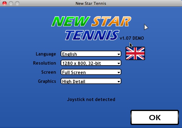 New Star Tennis 1.0 : Main window