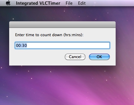 Integrated VLCTimer 1.0 : Main window