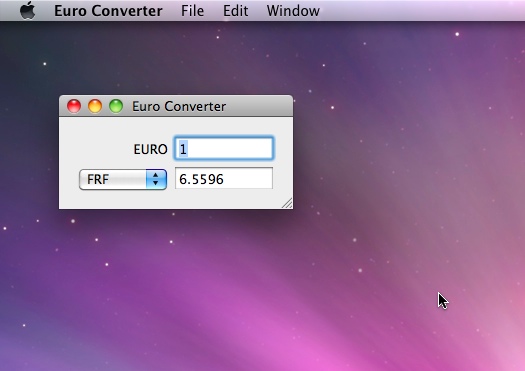 EuroConverter 1.0 : Main window