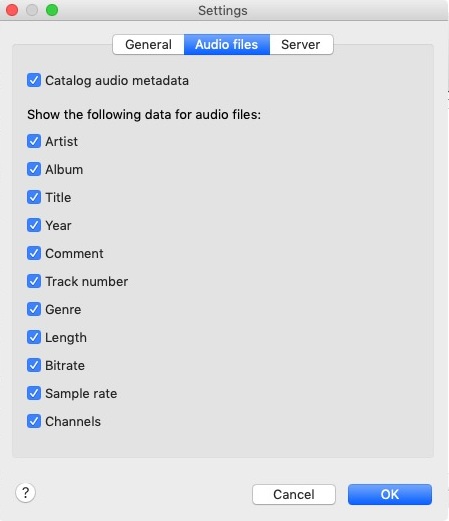vvv 1.4 : Audio Files Settings