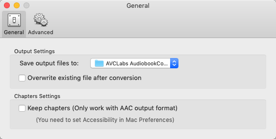 AVCLabs Audiobook Converter 2.2 : General Preferences