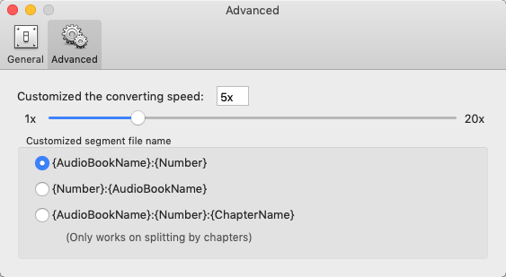 AVCLabs Audiobook Converter 2.2 : Advanced Preferences