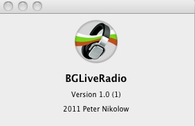 BGLiveRadio 1.0 : About window