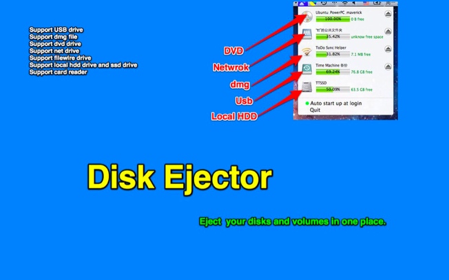 Disk Ejector 1.1 : Main window