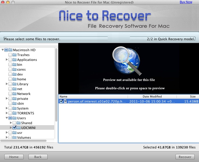 Nice to Recover File for Mac 2.3 : Files