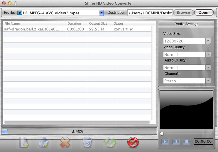 Shine HD Video Converter 1.1 : Converting