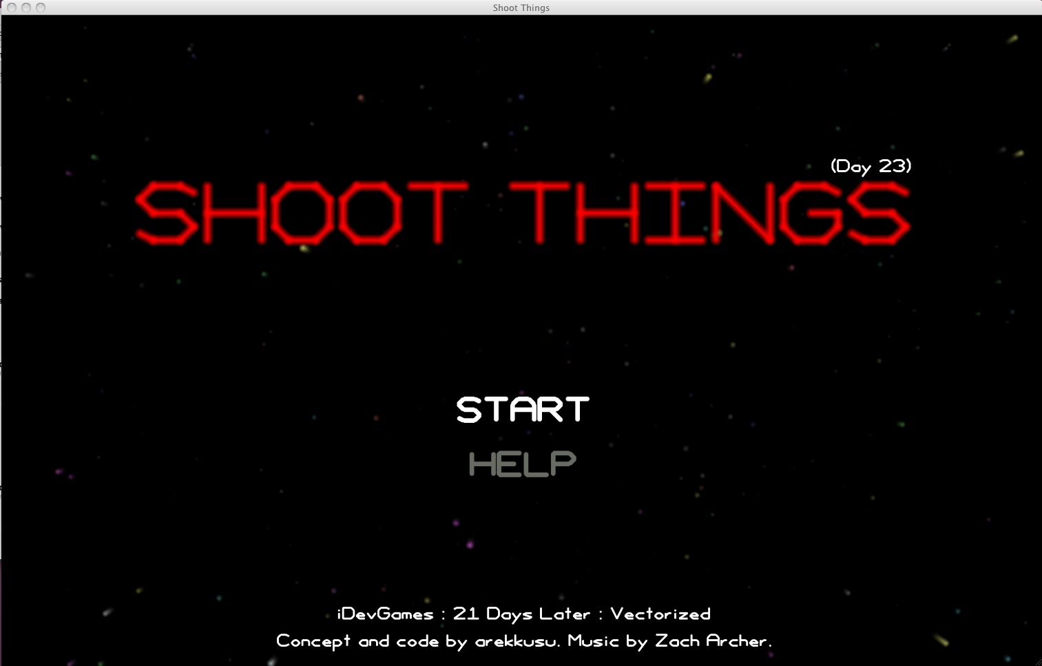 Shoot Things 2.3 : Main menu