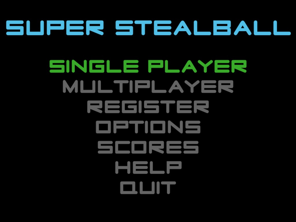 Super Stealball 1.1 : Main menu